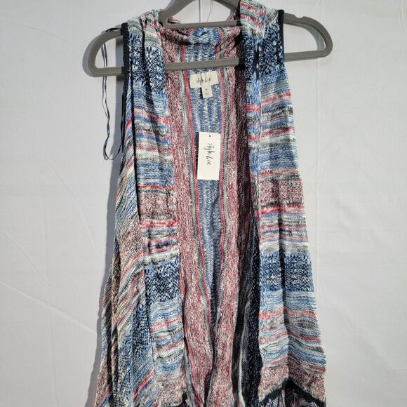 NWT Style & Co Multicolor 100% Acrylic Vest Sleeveless Knitted Fringe-Trim Sz XL - Picture 6 of 8